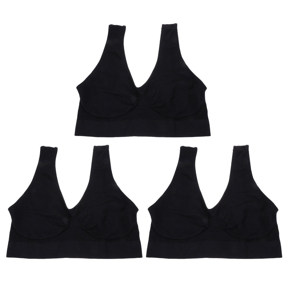 Wirefree Bra Comfort - 3개입 요가 스포츠 브라, 여성용 무봉제