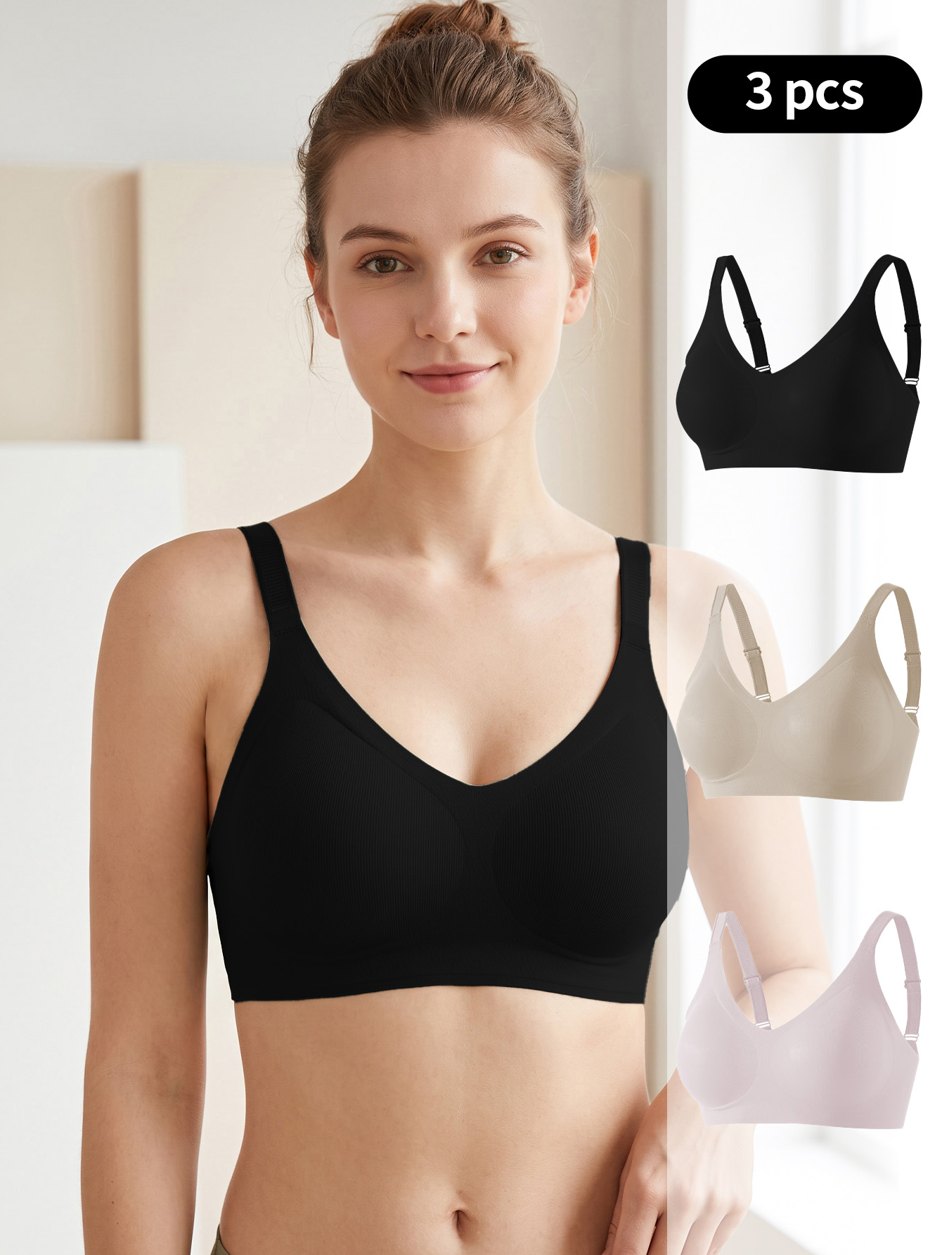 Wirefree Bra Comfort - 3PCS 세트 여성용 심리스 니트 무선