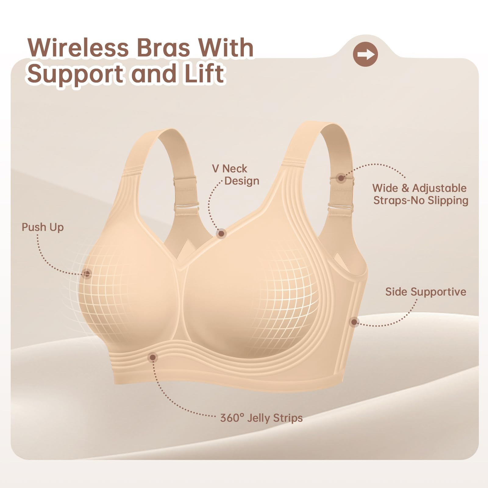 플러스 사이즈 여성용 무선 브라 B-DDD컵 심리스 백 - Underwire Bra Padded 리뷰 및 가격