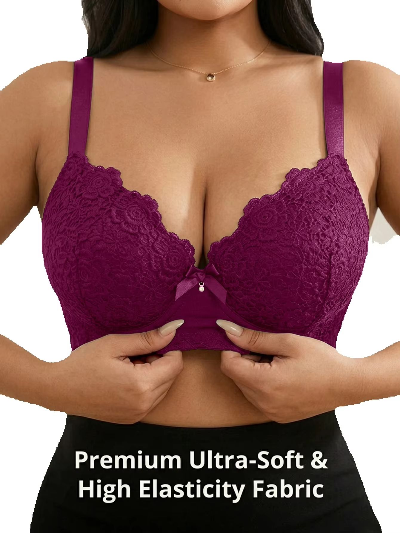 여성 플러스 사이즈 플로럴 푸쉬업 브라 언더와이어 사이 - Underwire Bra Padded 리뷰 및 가격