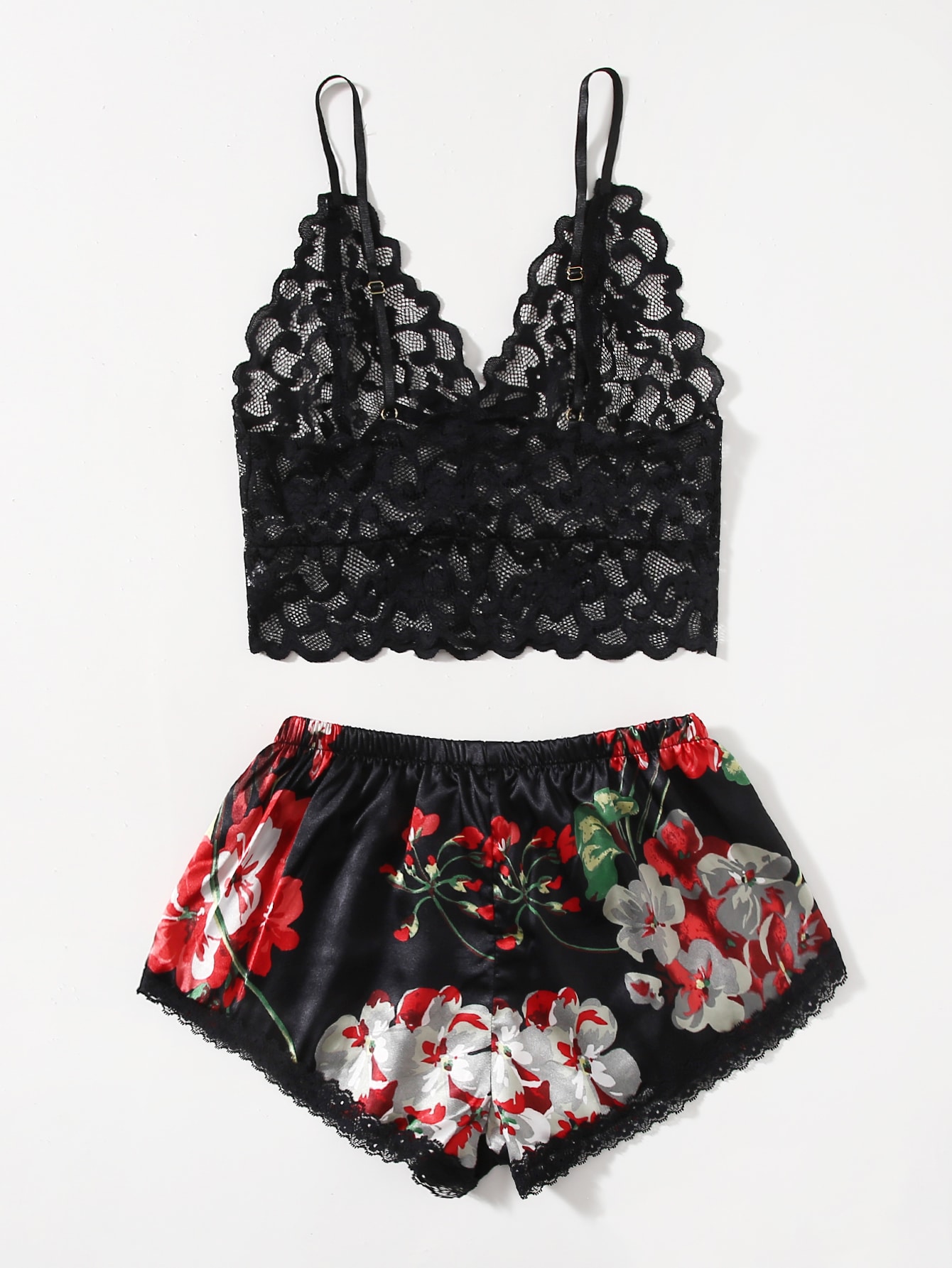 여성용 꽃무늬 레이스 파자마 세트, 데이트 나이트를 위 - Lace Bralette Set 리뷰 및 가격