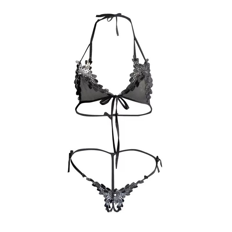 섹시한 여성 속옷 바디수트 란제리 레이스 플로럴 오픈  - Lace Bralette Set 리뷰 및 가격