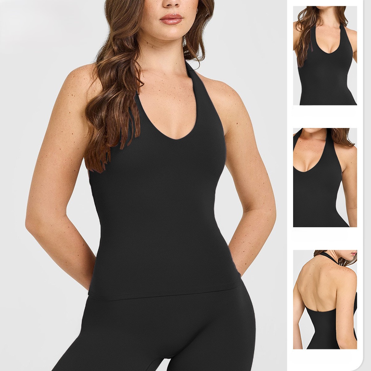 네이키드 필 홀터넥 요가 스포츠 브라 오픈 백 러닝 크 - Minimizer Bra Women 리뷰 및 가격