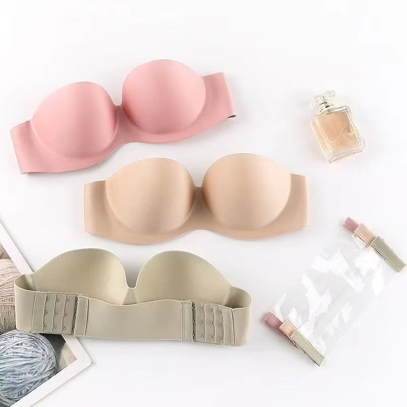 여성용 섹시 스트랩리스 푸쉬업 패드 브라 심리스 인비저 - Underwire Bra Padded 리뷰 및 가격